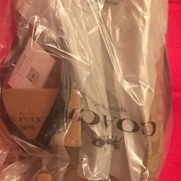 NWT COACH Khaki/Black SIG C LYNN Platform Wedge Sandal/Flip Flops - Picture 10 of 10